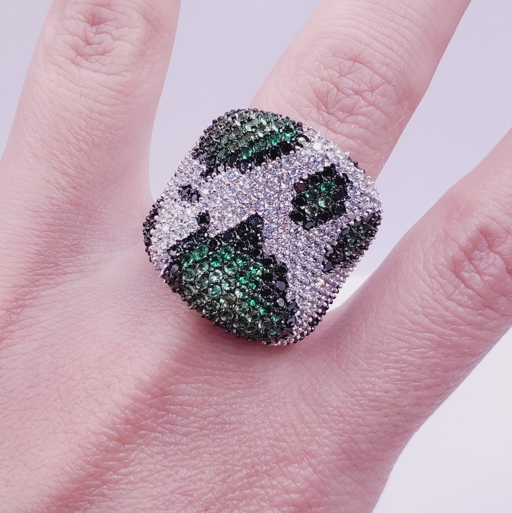 925 Sterling Silver Modern Statement Ring - image 3